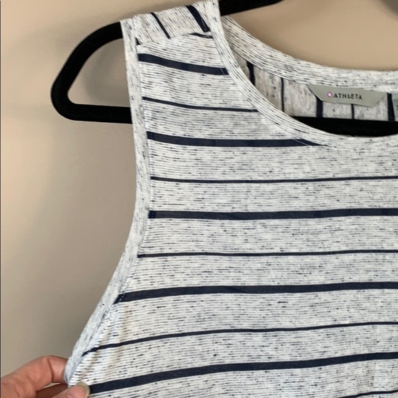 Athleta gray and navy striped tank sz med - Picture 4 of 6